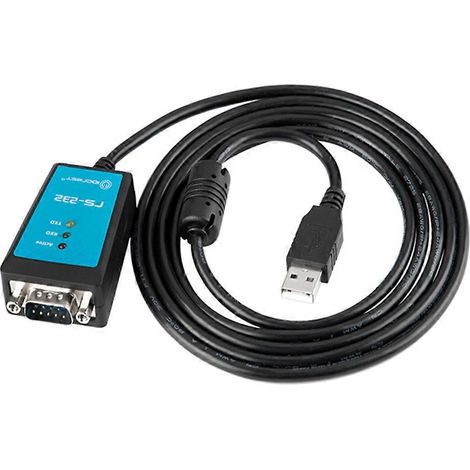 Convertisseur de câble série IOCREST USB 2.0 vers DP9 RS232 avec anneau magnétique et voyant LED pour applications industrielles (1,8 m). (1/5)