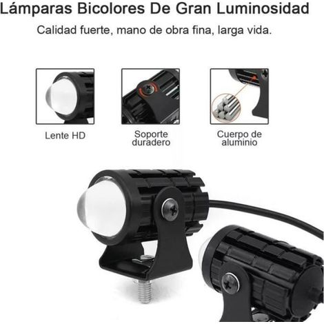 Vvikizy feu de conduite LED pour moto Projecteur LED pour moto, 2 pièces, avec interrupteur de guidon, faisceau haut auto lateral (1/4)