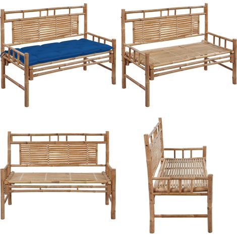 Banc de jardin avec coussin 120 cm Bambou - Banc De Jardin - Banc En Bambou - Mobilier De Jardin - Chaise Extérieure - Assise Extérieure - Home & Living (1/5)