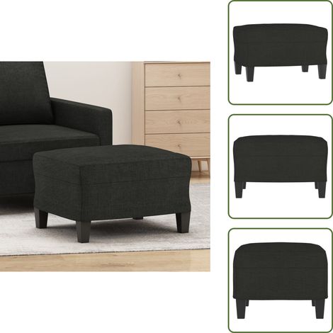The Living Store Repose-pied Noir 60x50x41 cm Tissu - Tabouret - Repose-pied - Coussin - Chaise Pliable - Mobilier Intérieur (1/5)