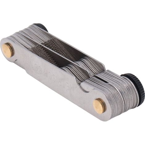 Jauge filetage acier inoxydable métrique impérial 60° et 55° mesure pas de vis 52 pièces gravure laser verrouillage (1/5)