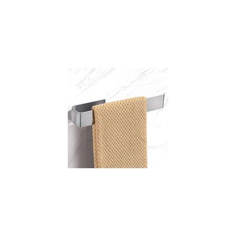 25 cm Porte serviettes de salle de bain , barre porte serviettes autocollante sans perforation en acier inoxydable adaptée au porte serviettes de salle de bain et de cuisine