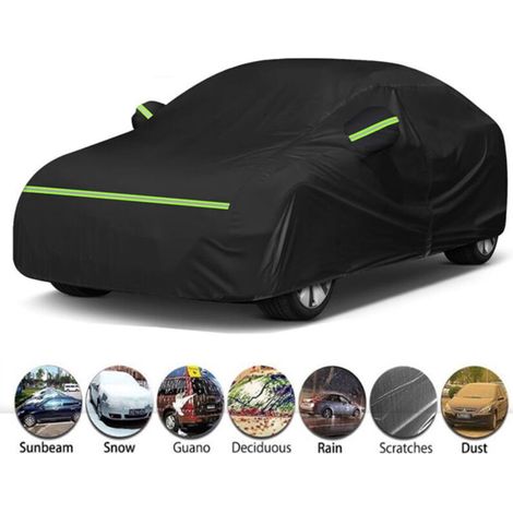 Wasserdichte Autoabdeckung für SUVs, Schutz im Außenbereich aus UV-beständigem, staubdichtem und wasserdichtem Oxford-Gewebe, ideal für die Winterlagerung im Freien. Maße: 510 x 190 x 145 cm.
