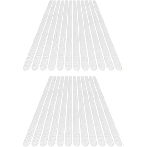 BUNTHAUS 24 Stück rutschfeste Aufkleber, Duschaufkleber, Badewannen-Sicherheitsstreifen, transparente selbstklebende Anti-Rutsch-Streifen, Aufkleber für Badewannen, Duschen (2 x 38 cm) (1/5)