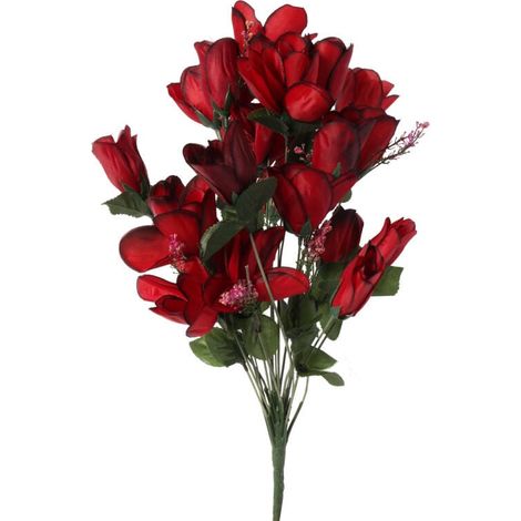 Ramo de 24 rosas color burdeos con accesorios.