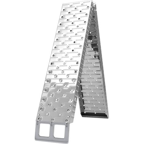 Rampe de chargement pliable antidérapante pour moto, acier, argent (1/5)