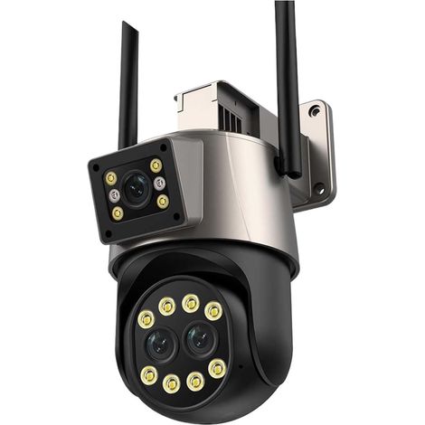 Caméra de sécurité à Domicile 8MP 4K Caméra IP Caméra Extérieure Trois Objectifs 8X Zoom AI Humain Détecter Suivi Automatique Caméra De Survalance(3Lens Add 128G Card) (1/5)