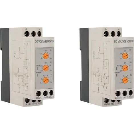 2X Protecteur de Sous-Tension Contre Les Surtensions Relais de Surveillance de Tension Protecteur de Sous-Tension Relais de Protection DC DC24V (1/5)