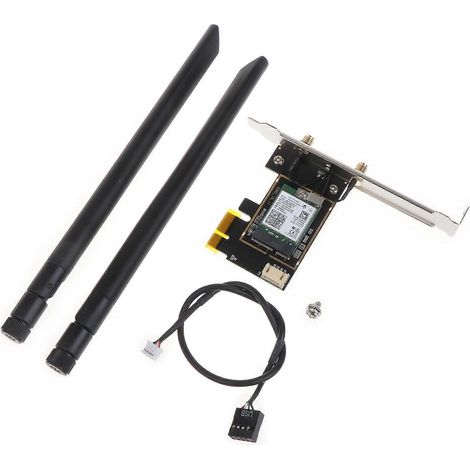 Carte Wifi 6E AX210NGW Bluetooth 5.2 pour PC, Adaptateur Réseau 2400Mbps pour Ordinateur de Bureau (1/4)