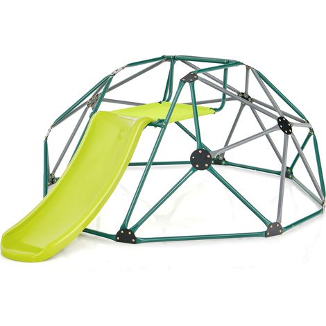 Dôme d'escalade pour enfants avec toboggan et coussin en tissu pour jardin et cour - vert (1/5)