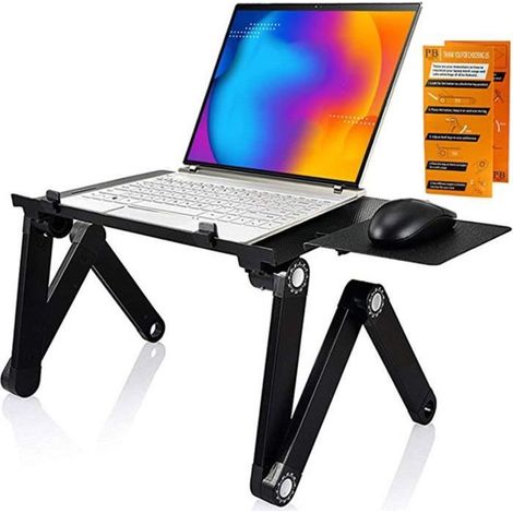 Support réglable pour ordinateur portable avec ventilateur et plateau souris (1/4)