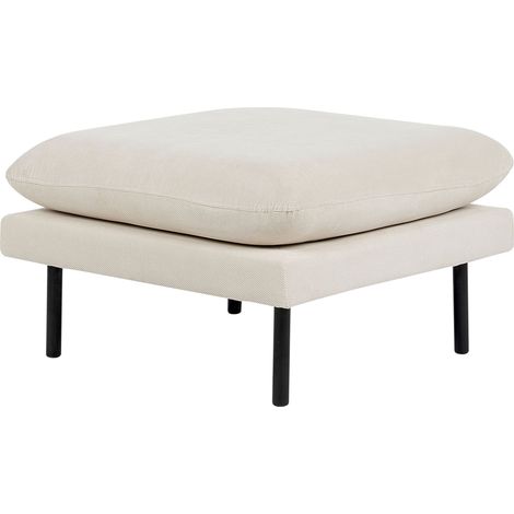 Pouf quadrato con cuscino in tessuto beige chiaro con gambe nere Vinterbro