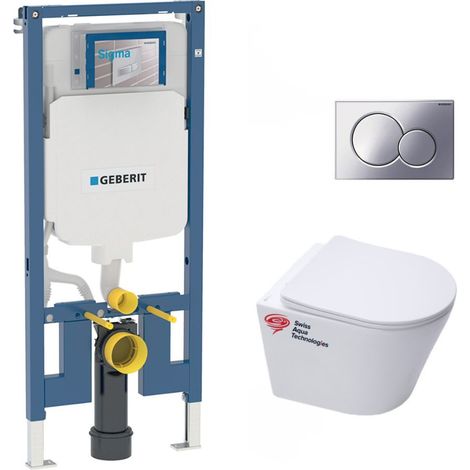 Pack WC Bastidor Geberit UP720 extraplano + WC SAT Infinitio sin brida