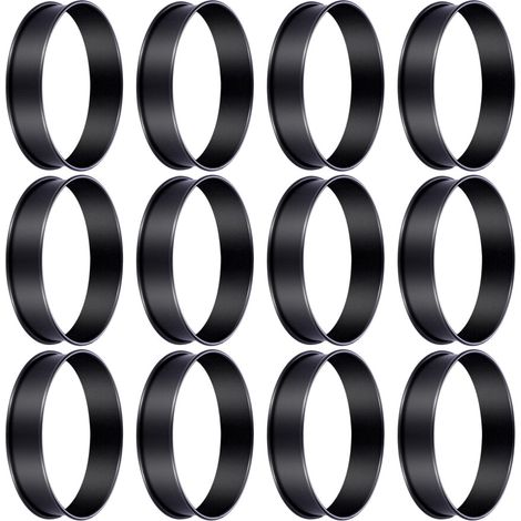 Juego de 12 moldes redondos para tartaletas, aros para postres, para hornear. (1/5)