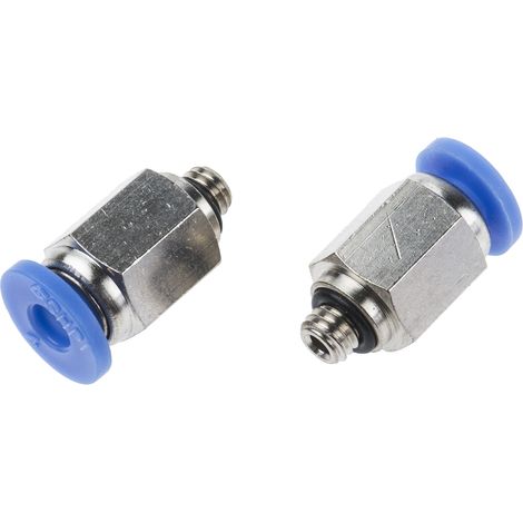 Adaptateur droit fileté hydraulique RS PRO vers Enfichable 4 mm M5 ( Prix pour Paquet de 10 )