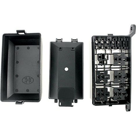 6-way automotive fuse box with 12V/24V relays, main distribution box for converting the vehicle engine compartment wiring. (1/4)