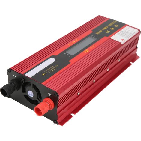 Onduleur rouge, entrée CC 12V/24V, sortie CA 110V, puissance de crête 3000W, protection octuple, avec écran LCD. (1/5)