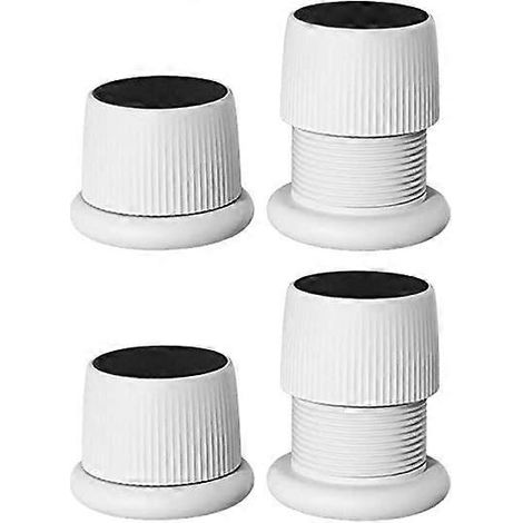Rehausseur de meubles 4 pouces réglable, robuste, protège le sol, antidérapant, blanc (1/5)