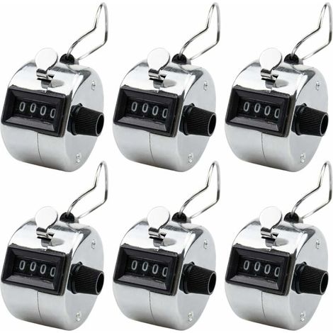 Lot de 6 Compteur Manuel 4 Chiffres Anneau Numérateurs Mécaniques à Clic Main pour Compte de Personnes ou Points - 4,5 x 4,5 x 3cm (1/5)