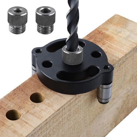 Guía de perforación autocentrante portátil para taladrar agujeros rectos, herramienta de posicionamiento para taladrar uniones de carpintería - 6 mm, 8 mm, 10 mm