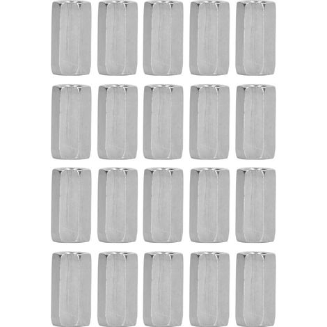 Kit de 20 écrous de raccordement hexagonaux M6 en acier inoxydable résistant à la rouille, couleur argent (1/5)