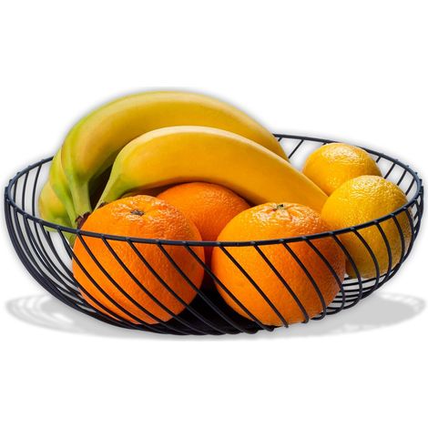 Panier à Fruits de Table en Métal – Design Moderne et élégant – Panier à fruits pour fruits, agrumes, noix, aliments – Porte-fruits de centre de table ouvert – 26 x 8 cm (1/5)