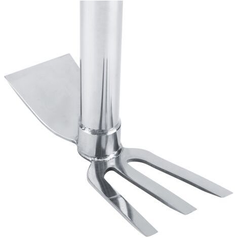 Trident Stainless Steel Garden Shovel and Rake 2 in 1 Versatile Use Ideal for Weeding and Raking Durable and Ergonomic- (1/2)