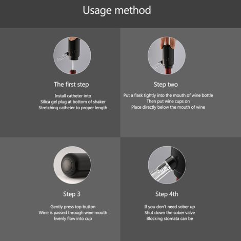 Carafe à vin électrique à piles pour une aération intelligente et rapide du vin. (1/4)