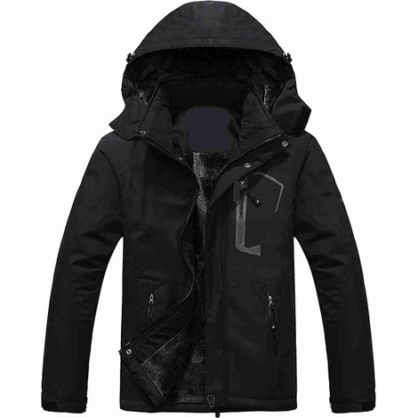 Veste de Montagne Coupe-vent pour Hommes, Veste de Ski Chaude d'hiver pour Camping Randonnée Snowboard Activités de Plein Air (2XL) (1/5)