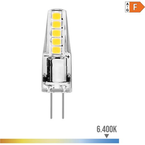 Bombilla LED EDM Bi-Pin Silicona G4 12V 2W 180lm 6400K Luz Fría Ø10x37mm (1/3)