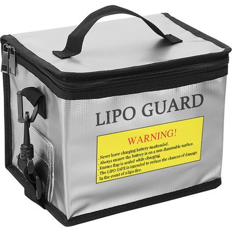 Sac de sécurité ignifugé pour batterie au lithium, 21,516,514,5 cm, noir. (1/3)