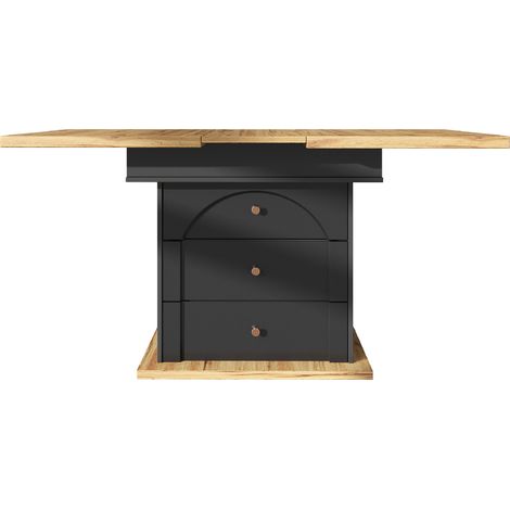 Tavolo da pranzo allungabile 110-140x80 cm per 4-6 persone con vano nero HOMVRA (1/5)