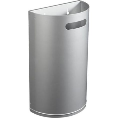 Corbeille décrochable murale Arkea essentiel - 40l - gris métal - RAL 9006 (1/3)