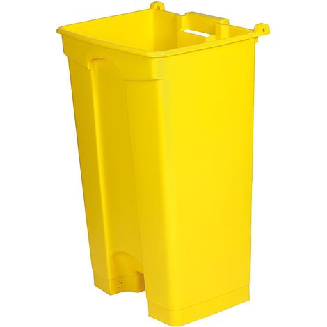 Poubelle à pédale sans couvercle - 48,3 x 39 x 79 cm - Jaune - Lot de 6 - Dbmark
