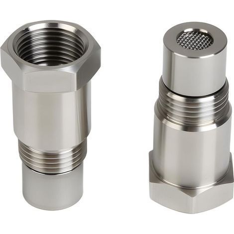 Adaptateur de capteur d'oxygène en deux parties, filetage M18 x 1,5, joint en acier inoxydable, compatible avec les systèmes d'échappement automobiles. (1/5)
