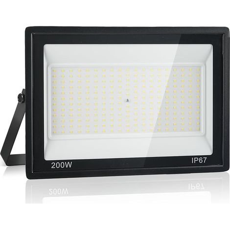Projecteur LED Extérieur 200W,7000K Blanc Froid,20000LM Super Lumineux, IP67 Étanche, 228 LEDs, Spot Extérieur pour Jardin, Cour, Garage, Allée, Atelier, Couloir et Éclairage de Sécurité (1/5)