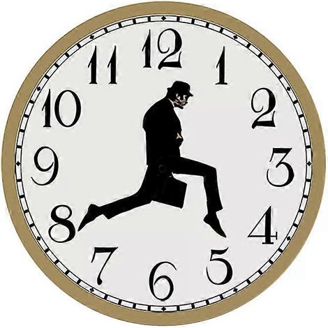 HONORNIC - Horloge murale humoristique inspirée de la comédie britannique Ministry Of Silly Walk, décoration murale originale pour la maison, horloge silencieuse et amusante.