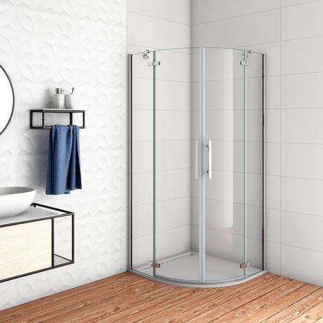 80X80X195cm Duschkabine Runddusche Duschabtrennung Scharniertür 6mm Nano Glas Dusche (1/5)