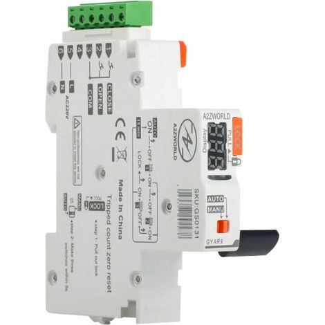 Modulo di Riarmo Automatico, 220V 1 Modulo DIN, 3 Tentativi (10s/60s/300s), Contatti Puliti NO per Comando Remoto, Compatibile con Serie PR8NM/PB8H/PN8H/PL8HM/PL8M2