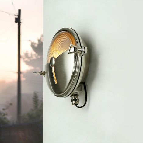 Lampe murale extérieure E14 Maritim Ø 18 cm verre laiton véritable Lampe murale extérieure jardin