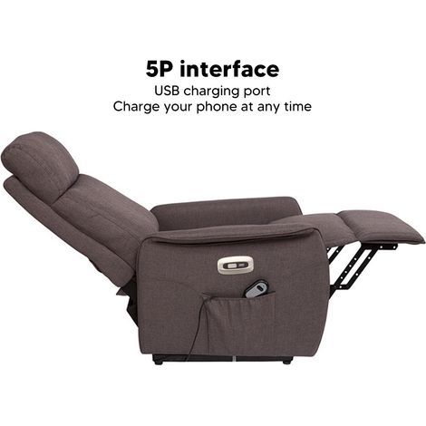 Ortviai Télécommande filaire pour fauteuil releveur électrique – 5 broches, 2 boutons, port USB intégré, 12-29 V (1/4)