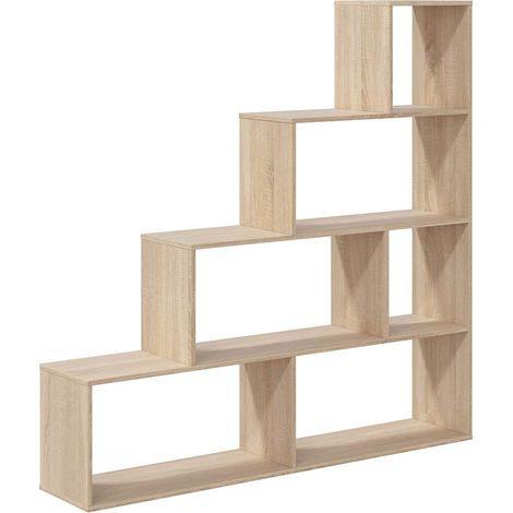 Bücherregal Vancouver, Doppelseitiges Bücherregal mit 6 Einlegeböden, Trennregal mit Bürofächern, cm 145x29h145, Eiche (1/5)