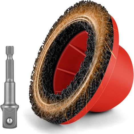 Ponceuse De Moyeu De Roue, Nettoyeur De Moyeu De Voiture pour Changement De Jante Attelage De Remorque, Ponceuse à Tête Sphérique, Brosse De Moyeu De Roue(Rouge) (1/5)