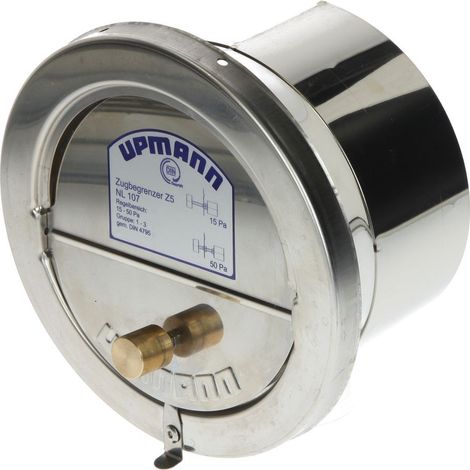 Coupe-tirage Z6VE 150 mm – Inox V2A – Conforme norme DIN 4795 – Dispositif d'air secondaire automatique – Upmann (1/7)