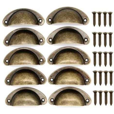 Set di 24 maniglie vintage in metallo per cassetti, 81 x 35 mm, ideali per porte, armadi, cassetti, comò, guardaroba, mobili da cucina o camerette per bambini. (1/4)