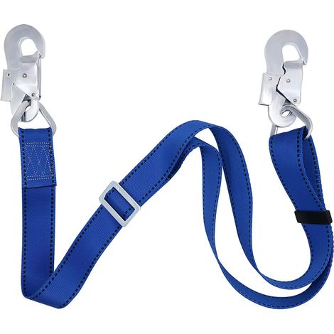 1 Longe antichute, sangle réglable 1,20m-1,80m, mousquetons acier, pour escalade arbre, travaux hauteur