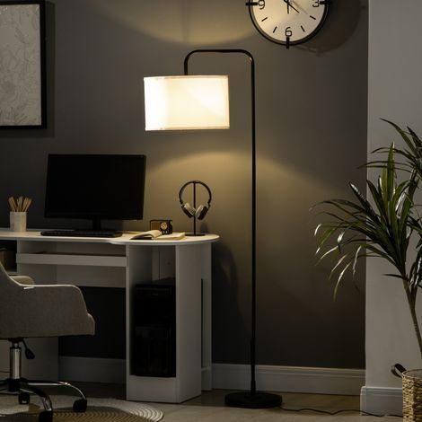 Moderne schwarze Metall-Stehlampe für das Wohnzimmer mit Schirm und 180 cm langem Kabel, 64 x 38 x 163,5 cm, schwarz (1/5)