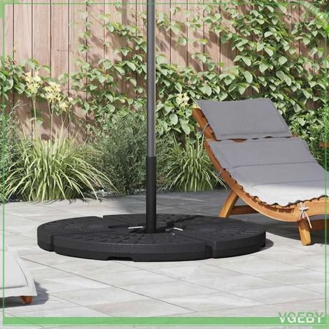 Socle de parasol en forme d'éventail - FAFEICY - Mod. 47857 - Noir - PEHD - 4 pièces remplissables eau/sable (1/5)
