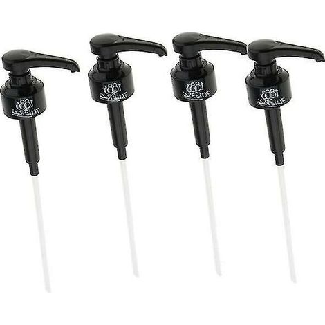 Dispenser di caffè da 4 pezzi da 1 litro Dispenser di liquido con pompa per sciroppo nero per sciroppo Monin Bottiglia di succo da 10 ml D (1/5)