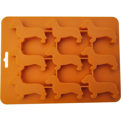 Moule À Glace En Silicone - Forme De Chien Teckel - 9 Cubes - Pour Boissons Cocktails Pâtisserie Décoration De Gâteaux - 1 Pièce (1/4)